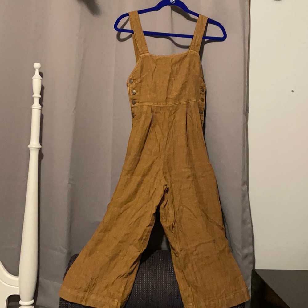American Eagle Denim Jumpsuit- Tan (Size 00)